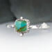 dainty everyday stackable green turquoise sterling silver cuff bracelet, embellished bezel setting 6 inches with a 1 inch gap size medium